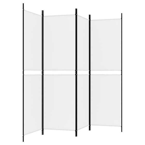 4-panels rumdeler 200x180 cm stof hvid