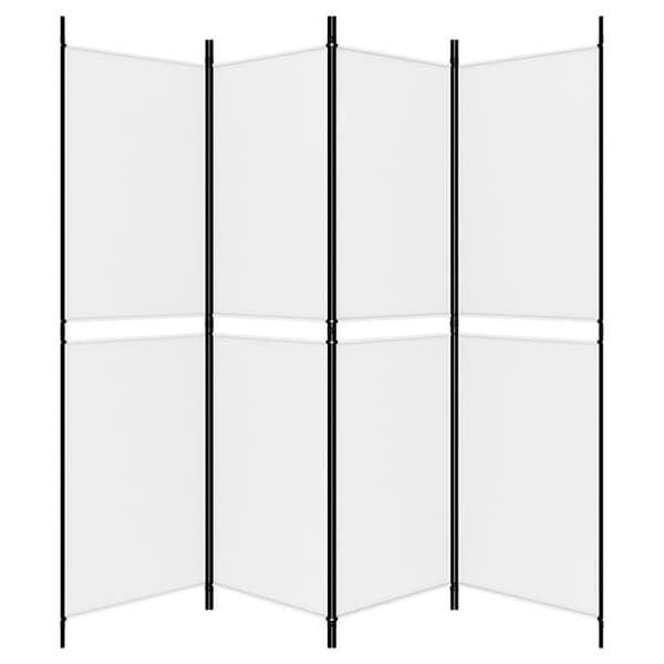 4-panels rumdeler 200x180 cm stof hvid