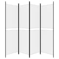 Miniatyrbillede 5 af 8: 4-panels rumdeler 200x180 cm stof hvid