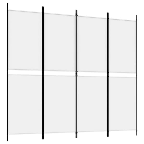 4-panels rumdeler 200x180 cm stof hvid