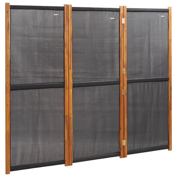 3-panels rumdeler 210x180 cm sort