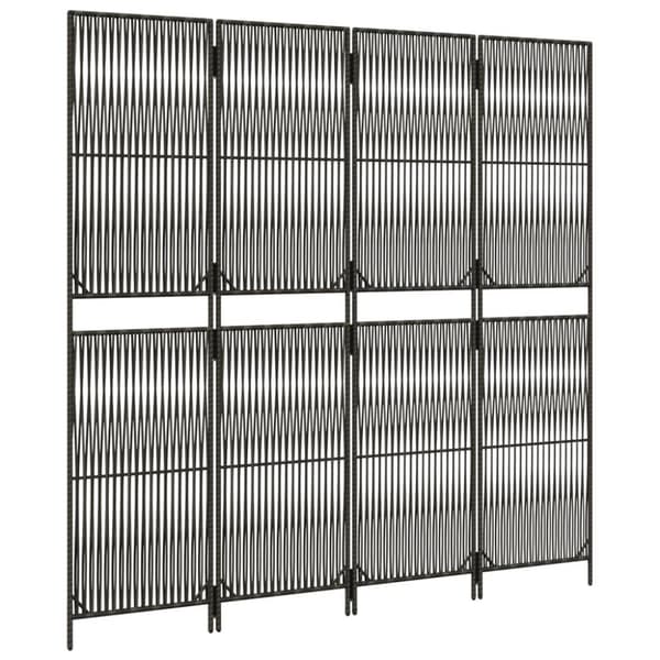 rumdeler 4 paneler polyrattan grå