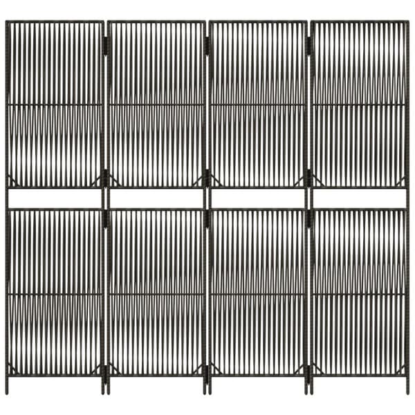 rumdeler 4 paneler polyrattan grå