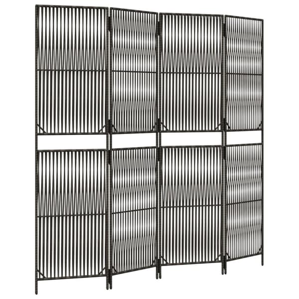 rumdeler 4 paneler polyrattan grå