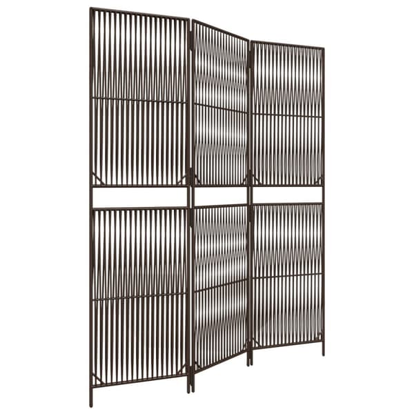 rumdeler 3 paneler polyrattan brun