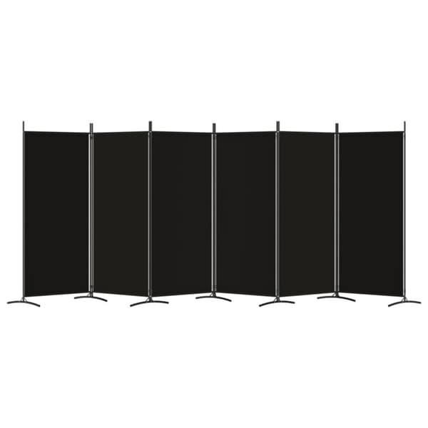 6-panels rumdeler 520x180 cm stof sort