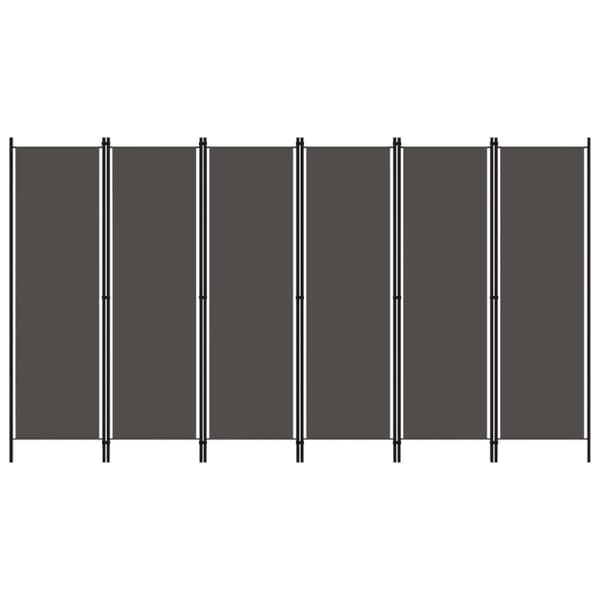 6-panels rumdeler 300 x 180 cm antracitgrå