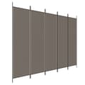 Miniatyrbillede 2 af 8: 5-panels rumdeler 250x220 cm stof antracitgrå