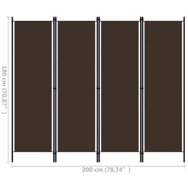 4-panels rumdeler 200 x 180 cm brun