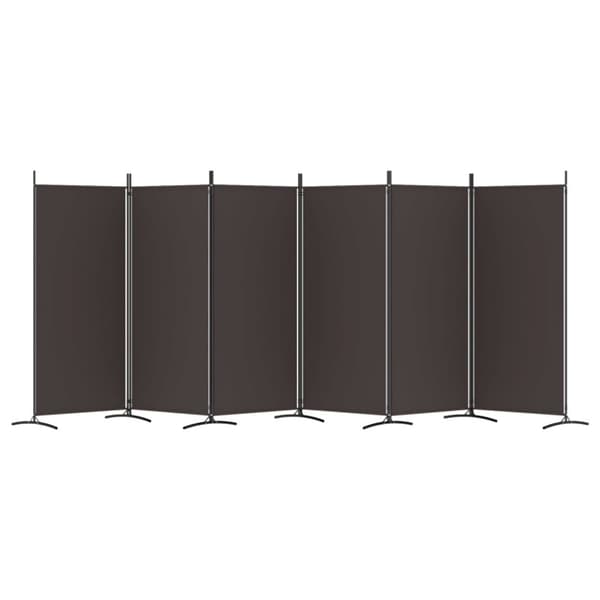Rumsavdelare 6 paneler brun 520x180 cm tyg