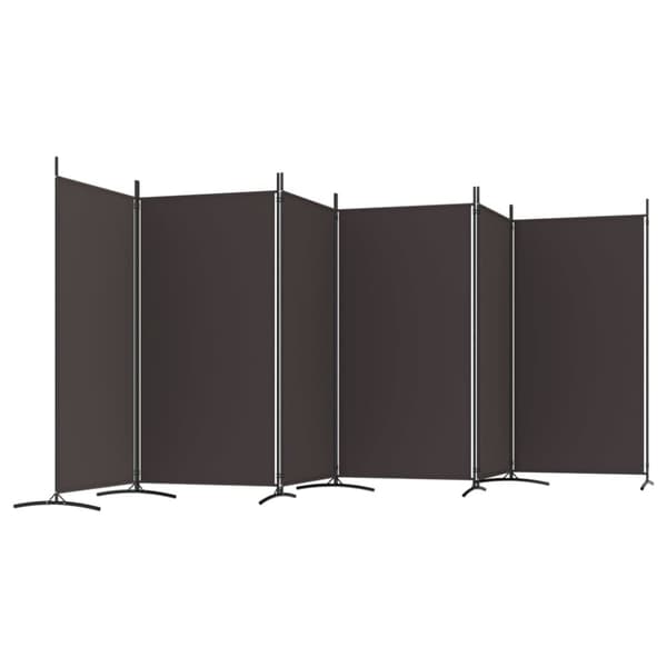 Rumsavdelare 6 paneler brun 520x180 cm tyg
