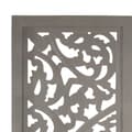 Miniatyrbillede 3 af 7: 3-panels rumdeler håndskåret 120 x 165 cm massivt mangotræ grå