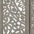 Miniatyrbillede 4 af 7: 3-panels rumdeler håndskåret 120 x 165 cm massivt mangotræ grå