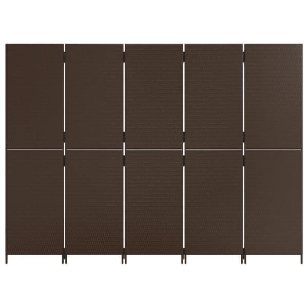 rumdeler 5 paneler polyrattan brun