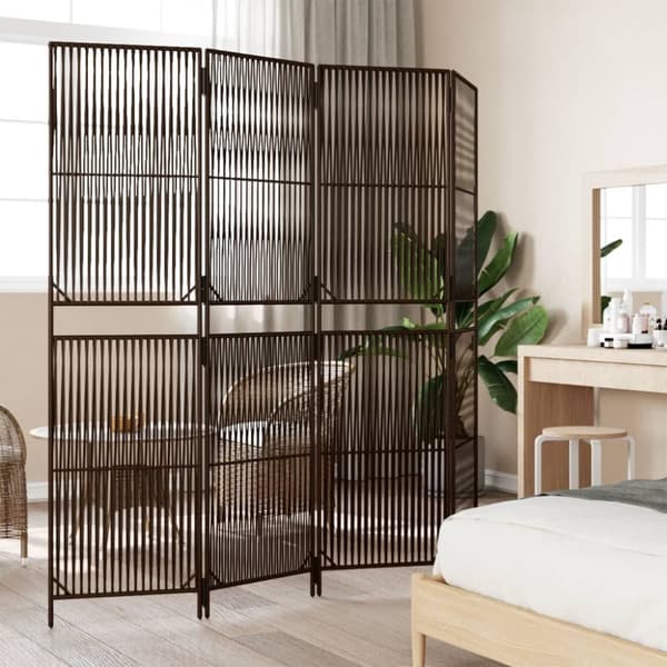 rumdeler 4 paneler polyrattan brun