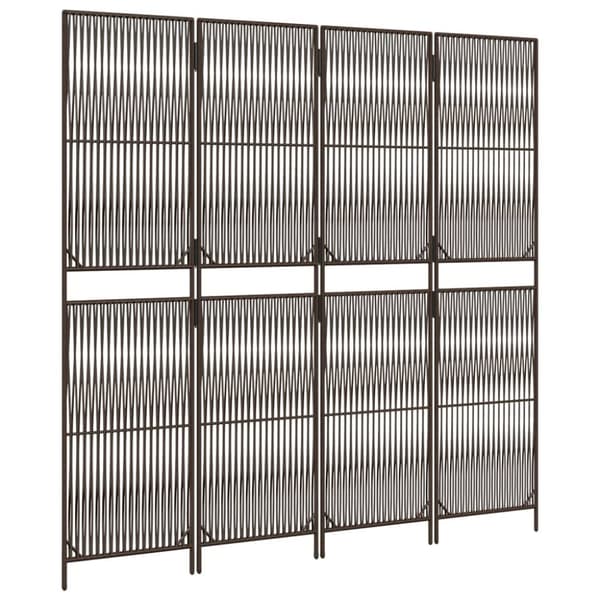 rumdeler 4 paneler polyrattan brun