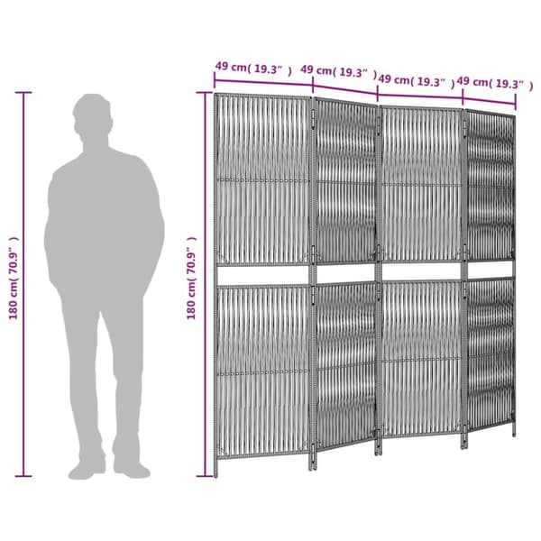 rumdeler 4 paneler polyrattan brun