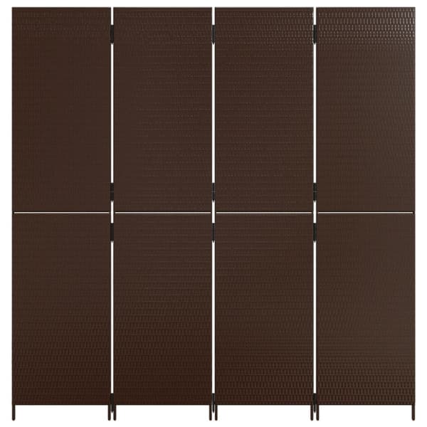rumdeler 4 paneler polyrattan brun
