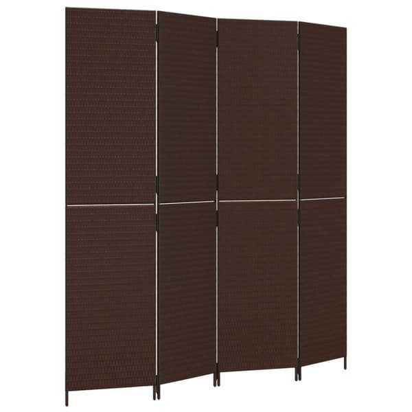 rumdeler 4 paneler polyrattan brun