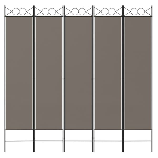 5-panels rumdeler 200x200 cm stof antracitgrå