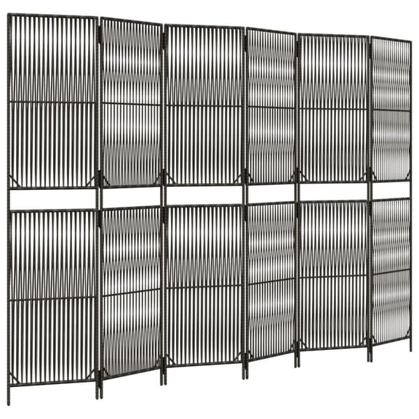 vidaXL rumdeler 6 paneler polyrattan grå