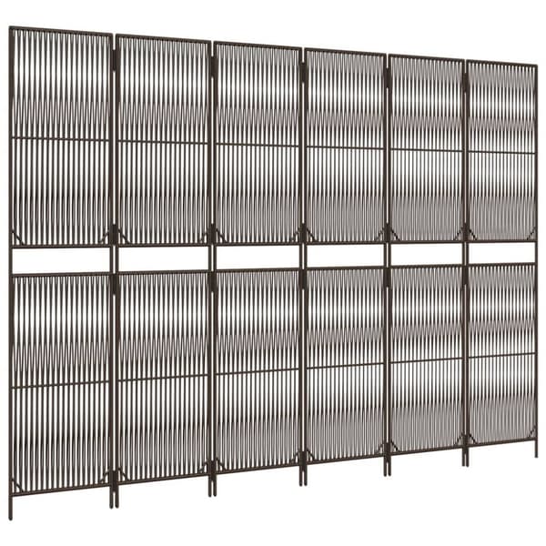 vidaXL rumdeler 6 paneler polyrattan brun