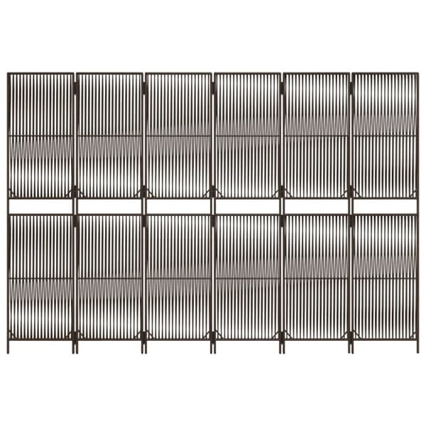 vidaXL rumdeler 6 paneler polyrattan brun