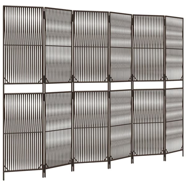 vidaXL rumdeler 6 paneler polyrattan brun