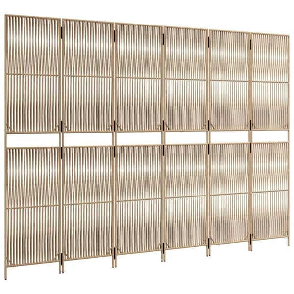 vidaXL rumdeler 6 paneler polyrattan beige