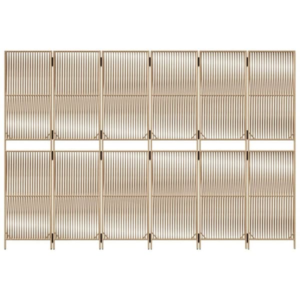 vidaXL rumdeler 6 paneler polyrattan beige