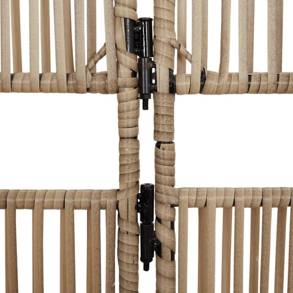 vidaXL rumdeler 6 paneler polyrattan beige