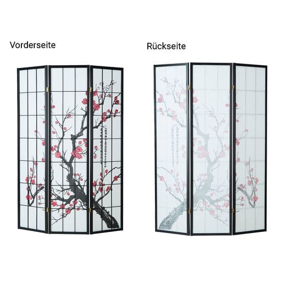 Rumdeler - 3 dele - Sort træ - Kirsebærtræ