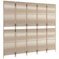 Miniatyrbillede 3 af 9: vidaXL rumdeler 5 paneler polyrattan beige