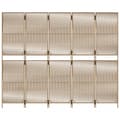 Miniatyrbillede 4 af 9: vidaXL rumdeler 5 paneler polyrattan beige
