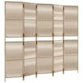 Miniatyrbillede 1 af 9: vidaXL rumdeler 5 paneler polyrattan beige