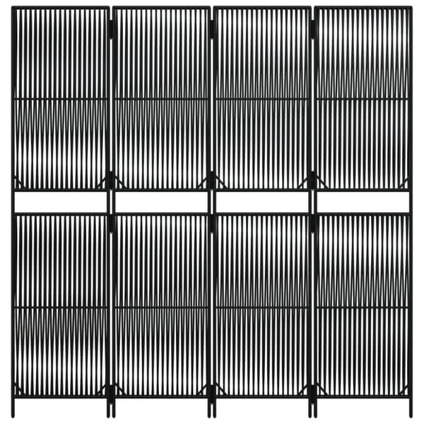 vidaXL rumdeler 4 paneler polyrattan sort