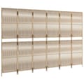 Miniatyrbild 3 av 9: vidaXL Rumsavdelare 6 paneler beige konstrottning