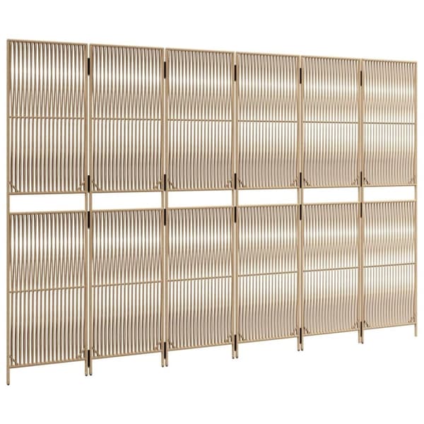vidaXL Rumsavdelare 6 paneler beige konstrottning