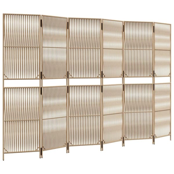 vidaXL Rumsavdelare 6 paneler beige konstrottning