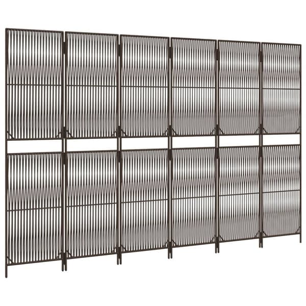 vidaXL rumdeler 6 paneler polyrattan brun