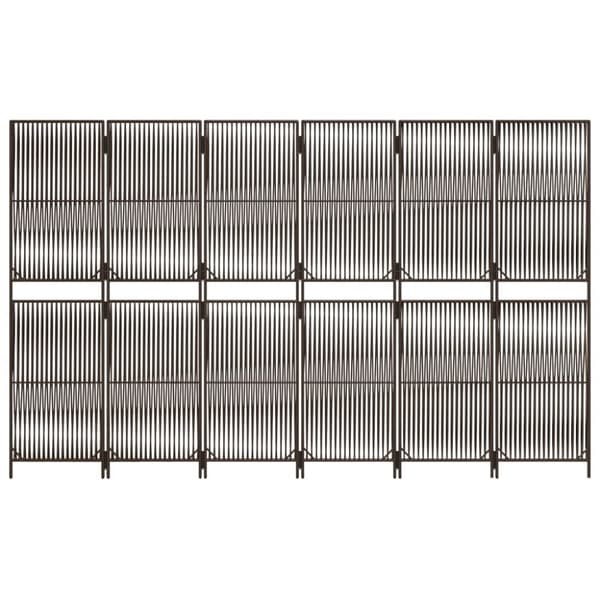 vidaXL rumdeler 6 paneler polyrattan brun