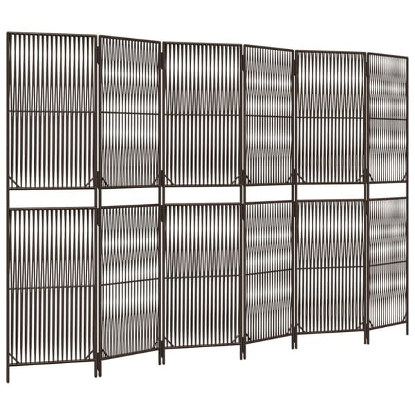 vidaXL rumdeler 6 paneler polyrattan brun