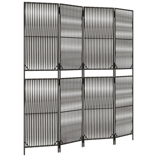 vidaXL rumdeler 4 paneler polyrattan grå