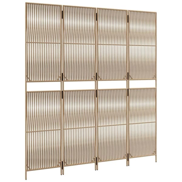 vidaXL rumdeler 4 paneler polyrattan beige