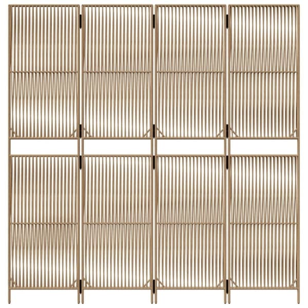 vidaXL rumdeler 4 paneler polyrattan beige
