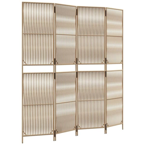 vidaXL rumdeler 4 paneler polyrattan beige