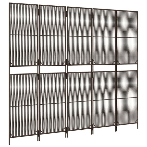 vidaXL rumdeler 5 paneler polyrattan brun