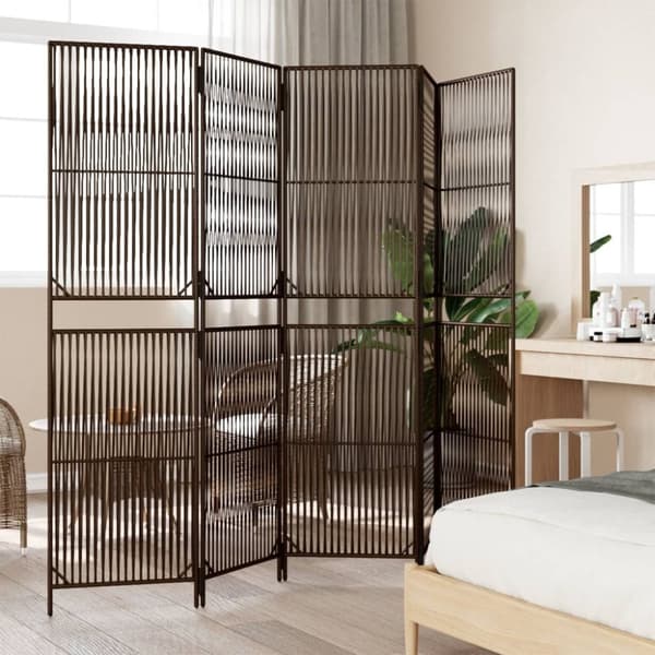 vidaXL rumdeler 5 paneler polyrattan brun