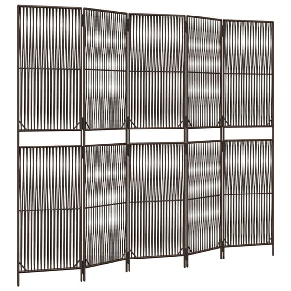 vidaXL rumdeler 5 paneler polyrattan brun