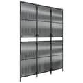 Miniatyrbillede 3 af 9: vidaXL rumdeler 3 paneler polyrattan sort